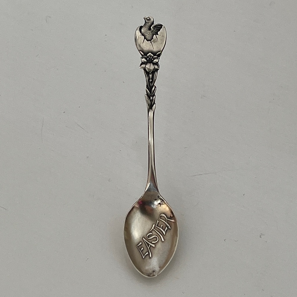 Sterling Silver Easter Chick Egg Demitasse Spoon Made By Barstow & Williams